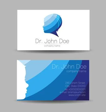 Vector Business Visit Card Human Head Modern logo Creative style. Kid Child Stock Illustration
