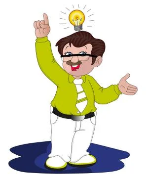 Vector of businessman with an idea. Stock Illustration