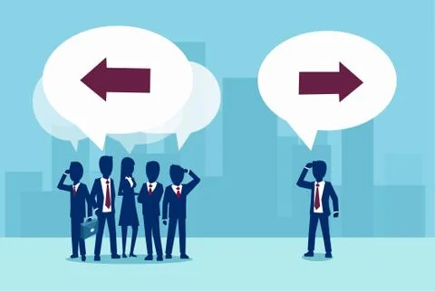 Vector of a businessman looking for a new different solution Stock Illustration