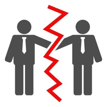 Vector Businessmen Divorce Flat Icon Symbol Stock Illustration