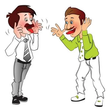 Vector of businessmen making funny faces. Stock Illustration