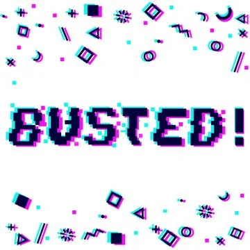 Vector busted pixel gltich 스톡 일러스트