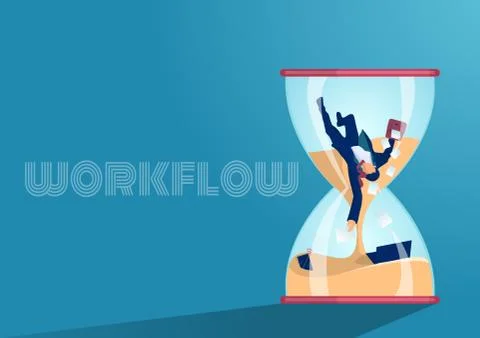 Vector of a busy business man having long working hours Stock Illustration