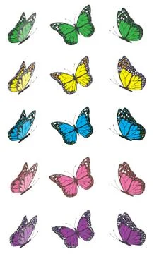 Vector buttefflies set Stock Illustration