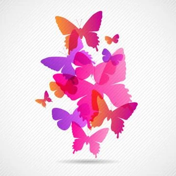 Vector butterflies background design. Collorfull EPS 10 concept Illustrazione stock
