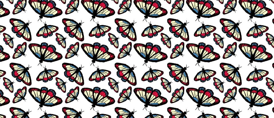 Vector butterflies pattern. Stock Illustration