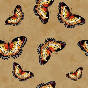 Vector Butterflies Texture Pattern Stock Illustration