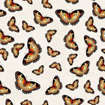 Vector Butterflies Texture Pattern Stock Illustration