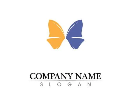 Vector - Butterfly conceptual simple, colorful icon. Logo. Vector illustratio Stock Illustration
