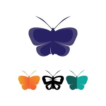 Vector Butterfly conceptual simple colorful icon Logo Vector Animal Insect 스톡 일러스트