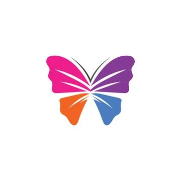 Vector Butterfly conceptual simple colorful icon Logo Vector Animal Insect 스톡 일러스트