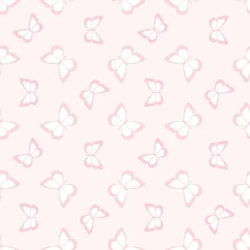 Vector butterfly cute pink repeat pattern design background イラスト素材