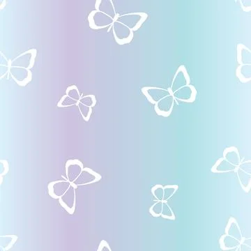 Vector butterfly cute repeat gradient, pattern design background Stock Illustration