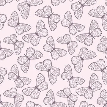 Vector butterfly cute seamless pattern design background Stock Illustration