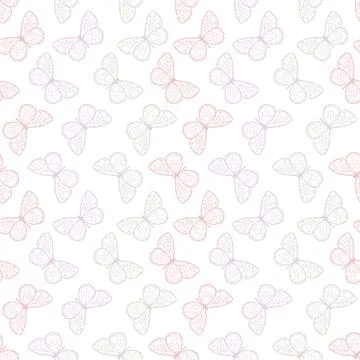 Vector butterfly cute seamless repeat pattern design background Illustrazione stock