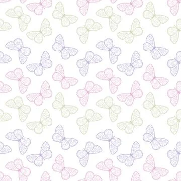 Vector butterfly cute seamless repeat pattern design background イラスト素材