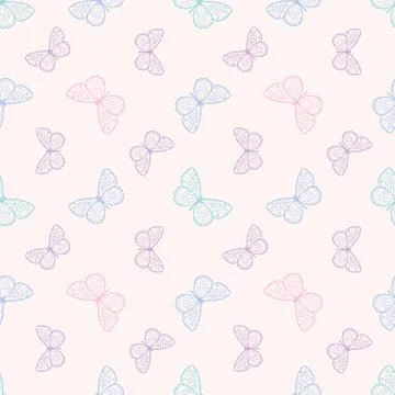 Vector butterfly cute seamless repeat pattern design background 스톡 일러스트