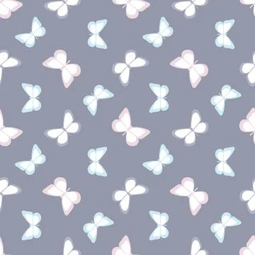 Vector butterfly cute seamless repeat pattern design background 스톡 일러스트