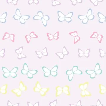 Vector butterfly cute seamless repeat pattern design background イラスト素材