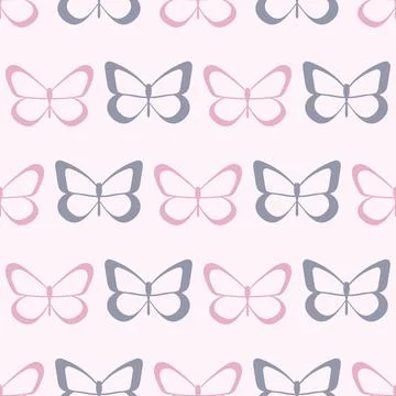 Vector butterfly cute seamless repeat pattern design background Illustrazione stock