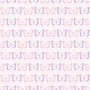 Vector butterfly cute seamless repeat pattern design background Stock Illustration