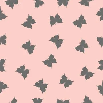 Vector butterfly on pink background seamless repeat pattern Illustrazione stock