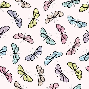 Vector butterfly seamless repeat pattern design background 스톡 일러스트