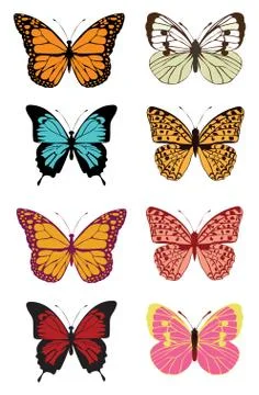 Vector butterfly set Illustrazione stock