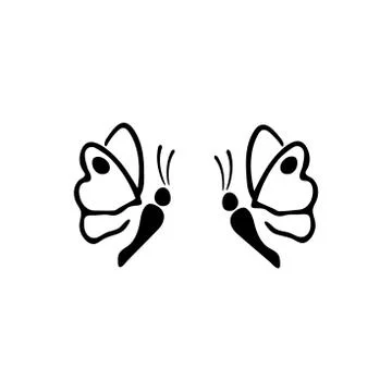 Vector - butterfly simple icon. Vector illustration. Logo Illustrazione stock