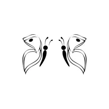 Vector - butterfly simple icon. Vector illustration. Logo Stock Illustration