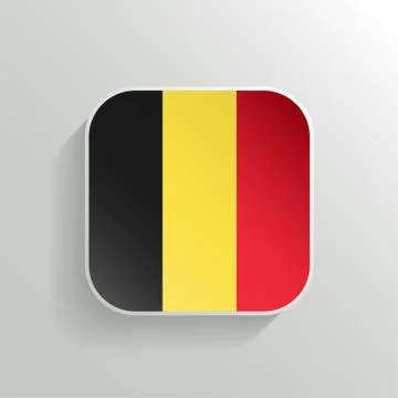 Vector Button - Belgium Flag Icon Stock Illustration