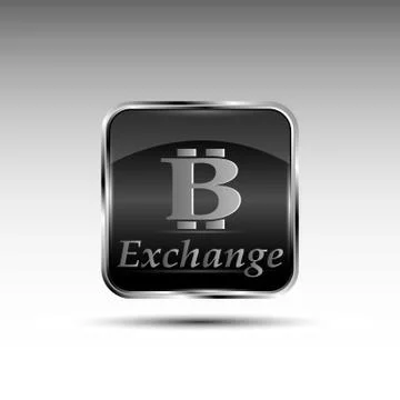 The vector button with bitcoin symbol Stock Illustration