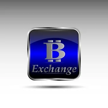 The vector button with bitcoin symbol Stock Illustration