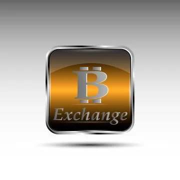 The vector button with bitcoin symbol Stock Illustration