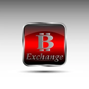 The vector button with bitcoin symbol Stock Illustration