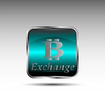 The vector button with bitcoin symbol Stock Illustration