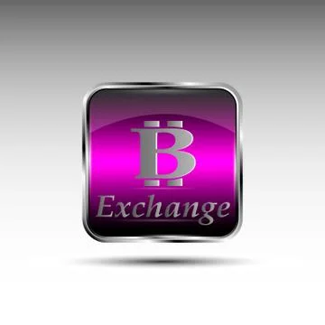 The vector button with bitcoin symbol Stock Illustration