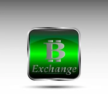 The vector button with bitcoin symbol Stock Illustration