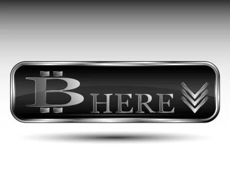 The vector button with bitcoin symbol Stock Illustration