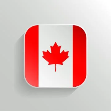 Vector Button - Canada Flag Icon Stock Illustration