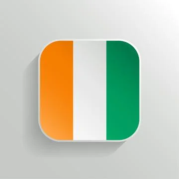 Vector Button - Cote d'Ivoire Flag Icon Stock Illustration