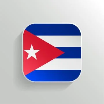 Vector Button - Cuba Flag Icon Stock Illustration
