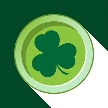 Vector button with dark green shamrock Stock Illustration