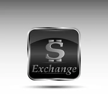 The vector button with dollar symbol. Stock Illustration