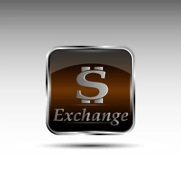 The vector button with dollar symbol. Illustrazione stock