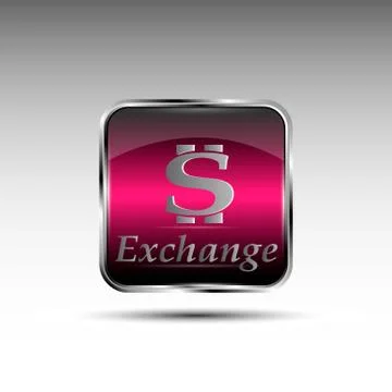 The vector button with dollar symbol. Stock Illustration