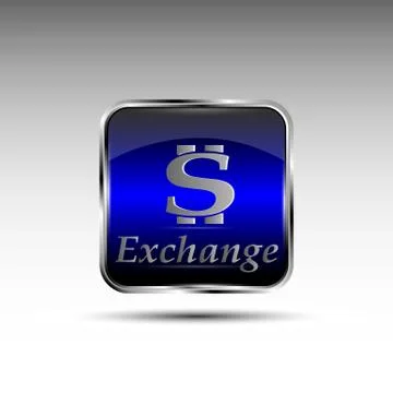 The vector button with dollar symbol. Stock Illustration
