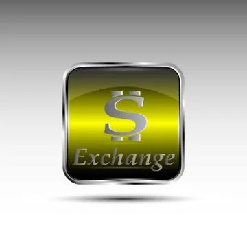 The vector button with dollar symbol. Stock Illustration