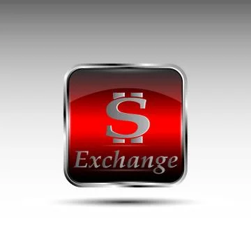 The vector button with dollar symbol. Stock Illustration
