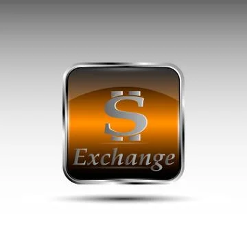 The vector button with dollar symbol. Stock Illustration